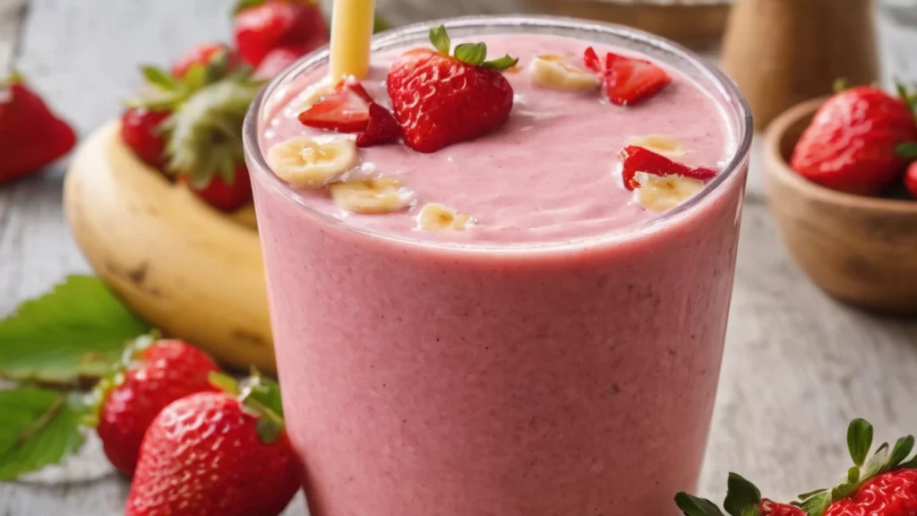 Strawberry Banana Smoothie with Yogurt