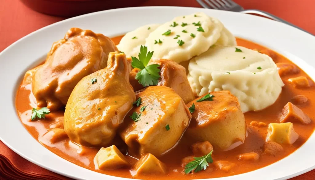 Chicken Paprikash with Dumplings