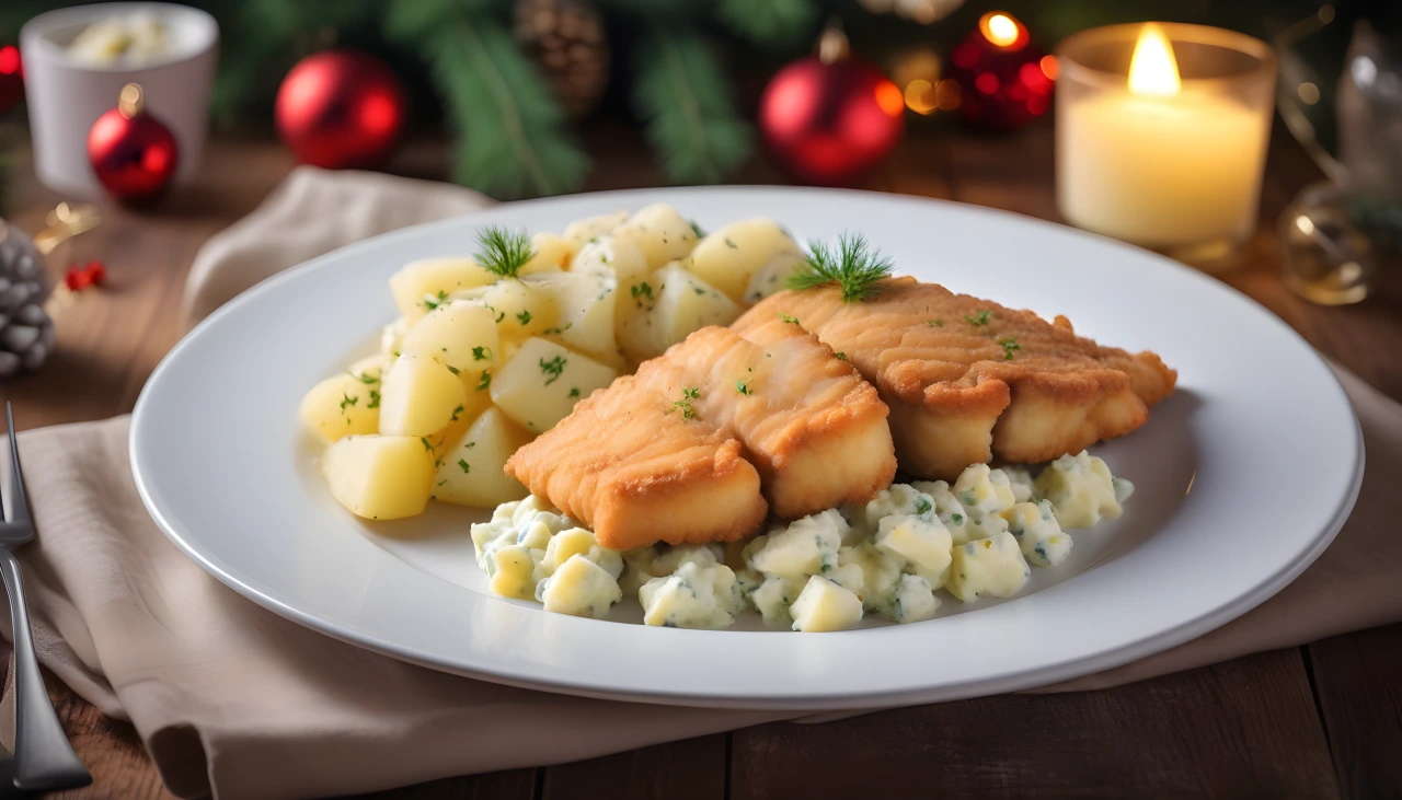 Christmas Fried Carp with Potato Salad