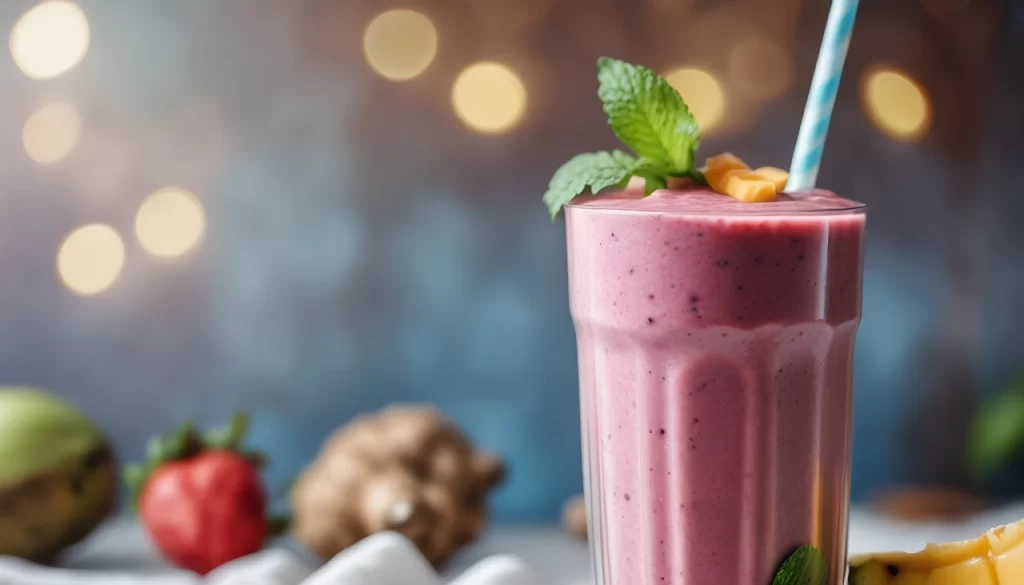 Healthly Fruit Smoothie with Ginger