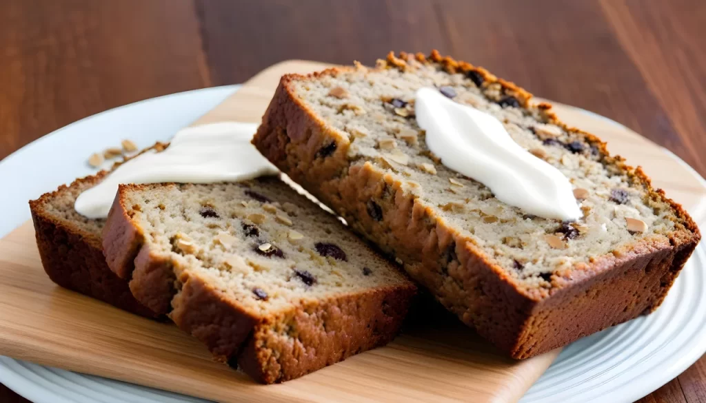 Healthy Banana Bread with Oats and Yogurt