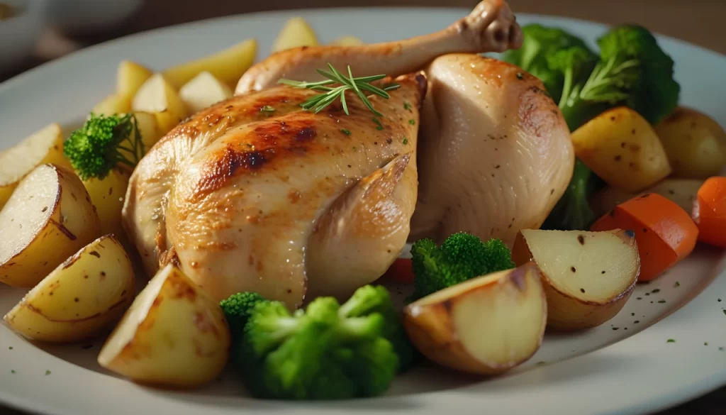 Roasted Chicken Breasts with Potatoes and Vegetables