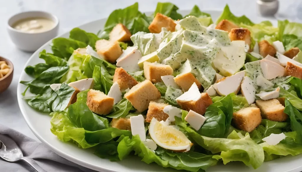 Homemade Chicken Caesar Salad with Dressing