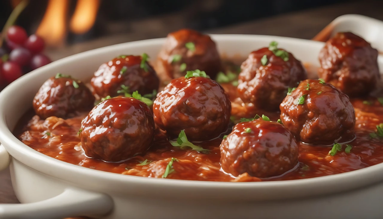 Crockpot BBQ Meatballs with Grape Jelly