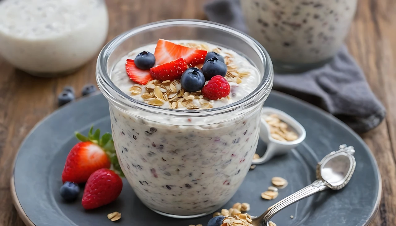 Overnight Oats with Yogurt and Chia Seeds