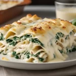 Easy Chicken Alfredo Lasagna with Spinach