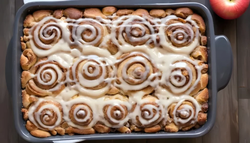 Cinnamon Roll Casserole with Apple Pie Filling