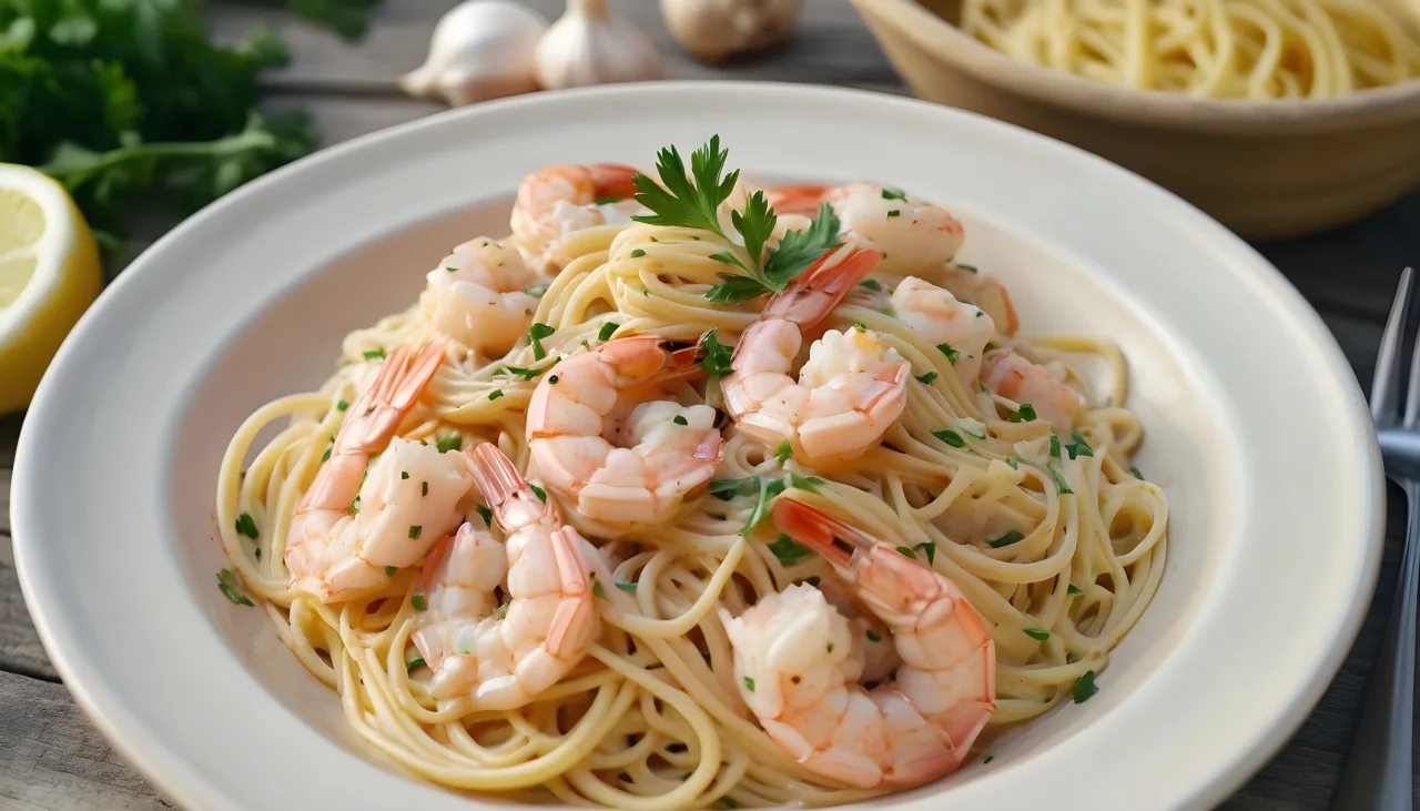 Creamy Garlic Shrimp Scampi Pasta Best Recipe Mish Mash Recipes