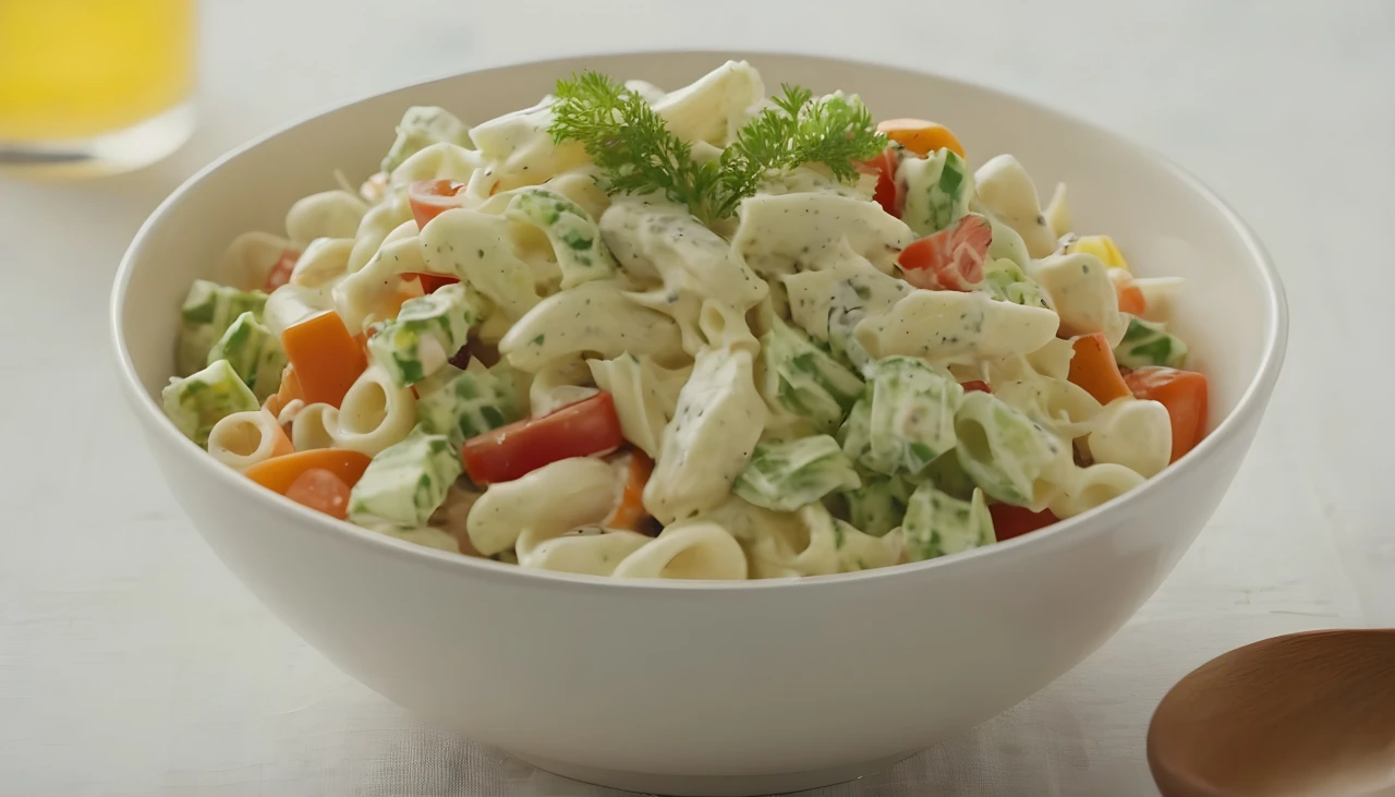 Creamy Pasta Salad with Mayo and Sour Cream