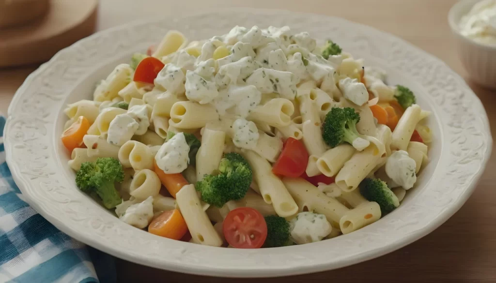 Creamy Pasta Salad with Mayo and Sour Cream