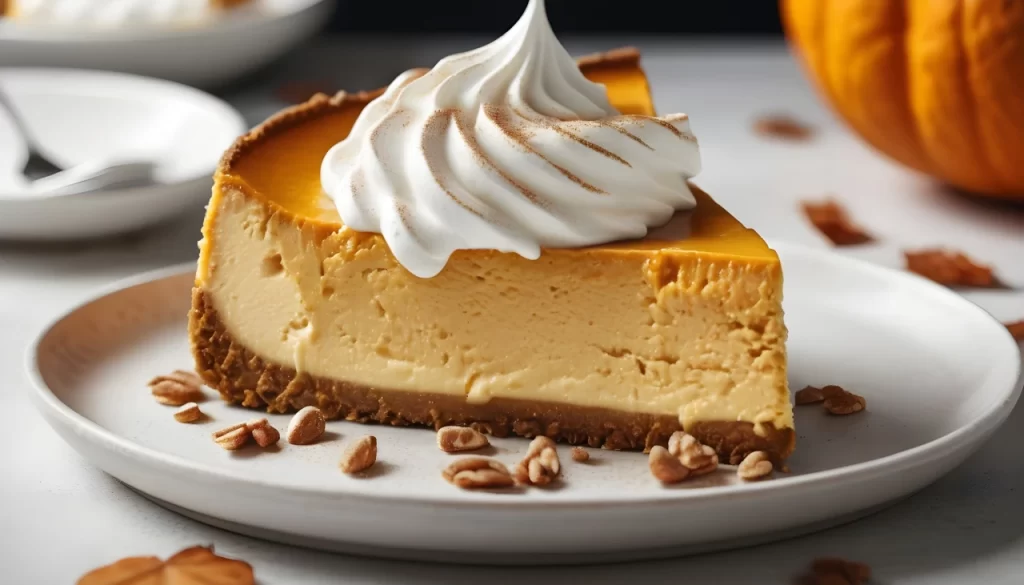 Pumpkin Cheesecake with Sour Cream Topping