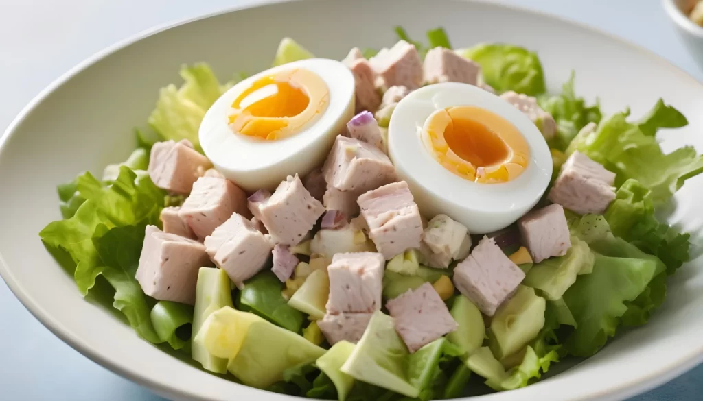 Simple Tuna Salad with Egg and Mayo