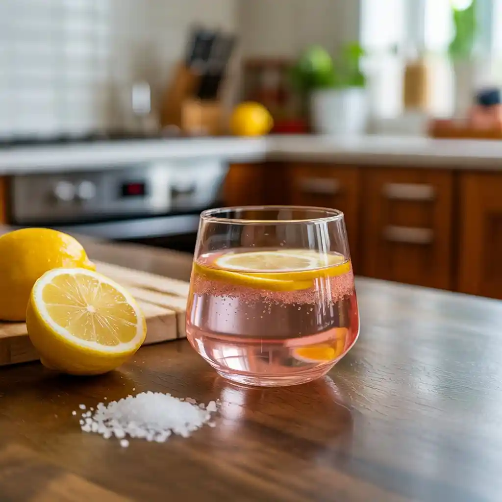 japanese pink salt recipe drink in a glass