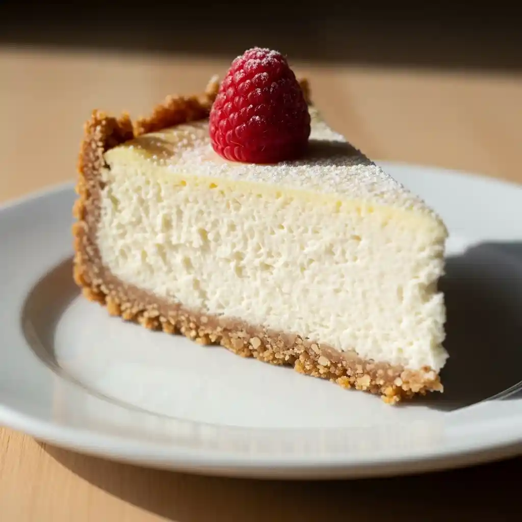 gluten free cheesecake with almond crust.