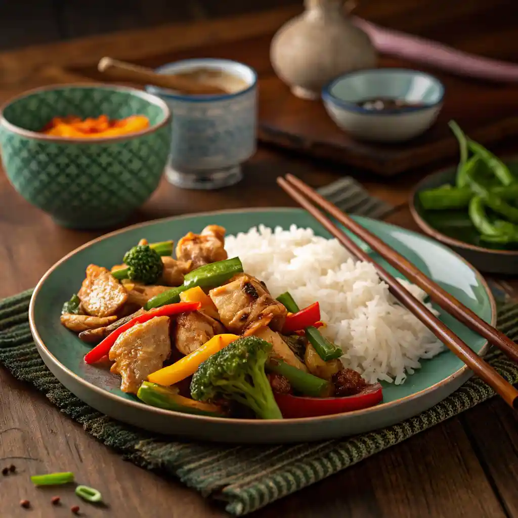 Gluten Free Chinese Food stir-fry packed with fresh vegetables