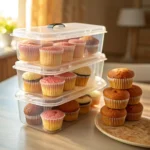 gluten free cupcakes fresh in an airtight container.