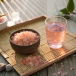 The beautiful Japanese pink salt trick starts with authentic moshio salt crystals and filtered water for your morning wellness ritual.