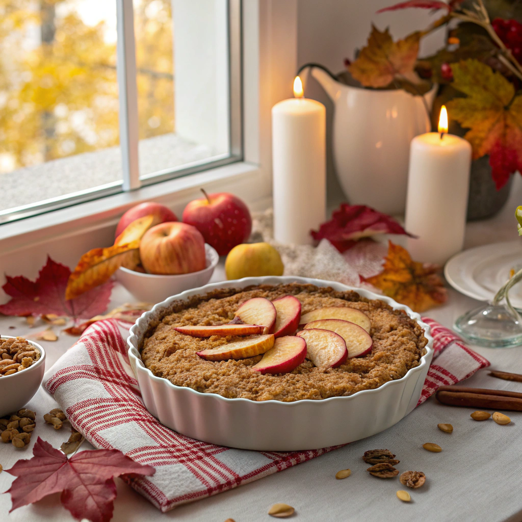 Thanksgiving desserts: apple crisp and pumpkin bread pudding